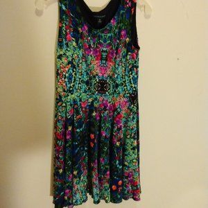 Funky & Colorful Cynthia Rowley Floral Dress, Tie Dye-Esque